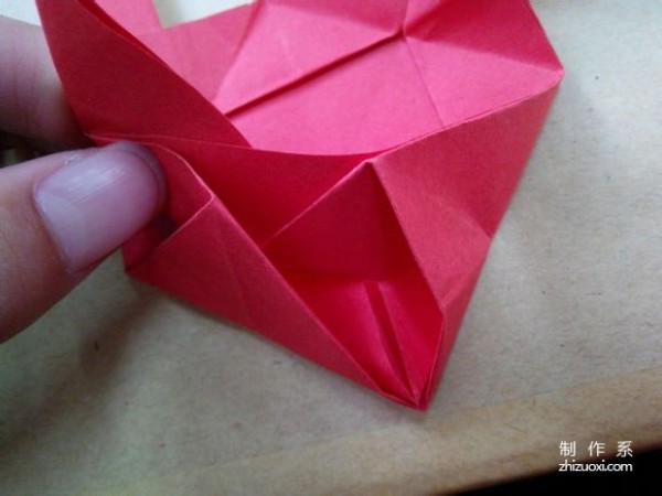 Illustration of DIY origami method of beautiful windmill rose flower