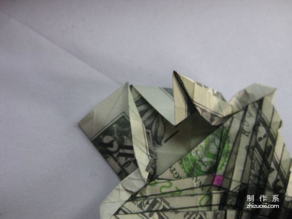 Detailed tutorial of dollar carp origami banknote real shot pictures