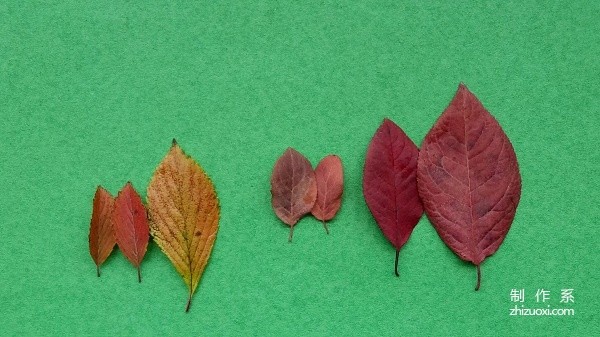 Autumn leaf collage landscape painting tutorial for children to make handmade stickers