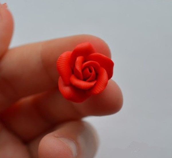 Tutorial on making unique handmade rose soft clay hairpins