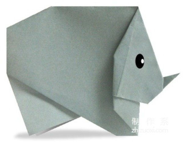 How to make origami cute rhinoceros