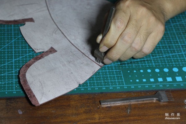 The making process of a pair of handmade work boots