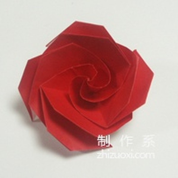 Illustrated tutorial on how to make origami Omuta roses