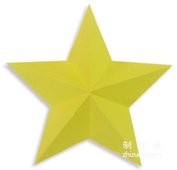 Illustration of how to make origami five-pointed star