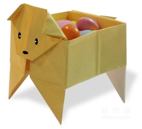 Origami box dog box origami method