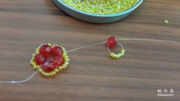 Beautiful flower handmade beaded ring making tutorial steps