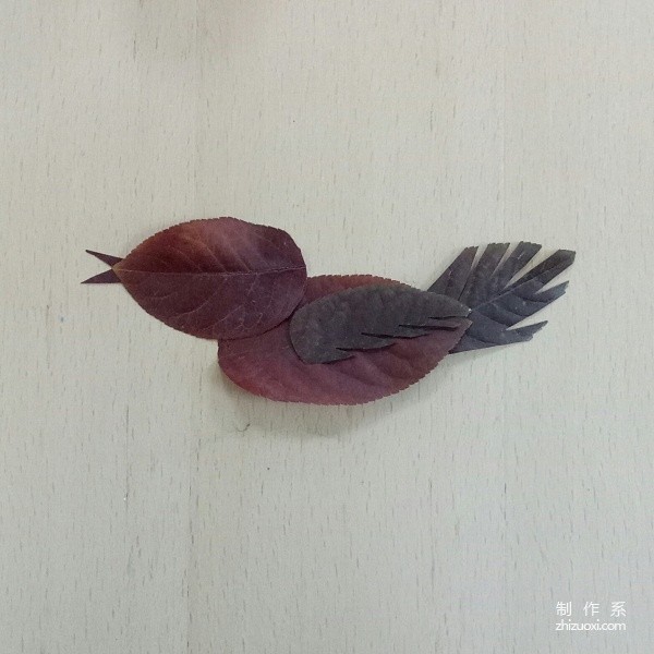 Fallen leaf collage, a tutorial on how to creatively make a red bird with leaves