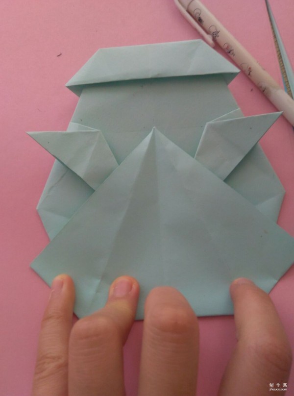 Simple DIY origami method for cute hippopotamus