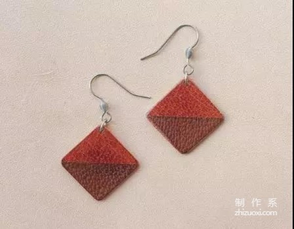 Tutorial on handmade DIY creative jewelry leather earrings and earrings