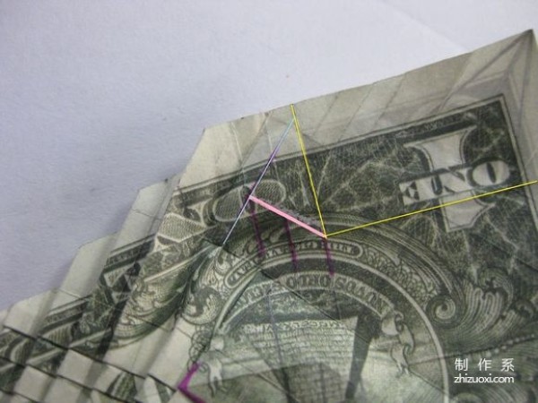 Detailed tutorial of dollar carp origami banknote real shot pictures