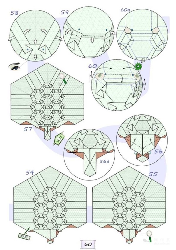 Simple origami turtle, diy illustrated tutorial for making origami turtle