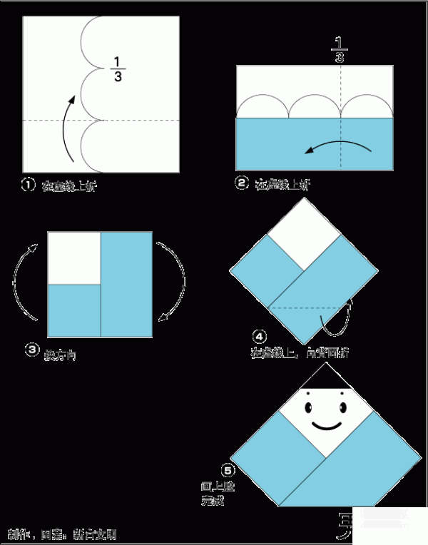 Origami method of humanoid boy and girl