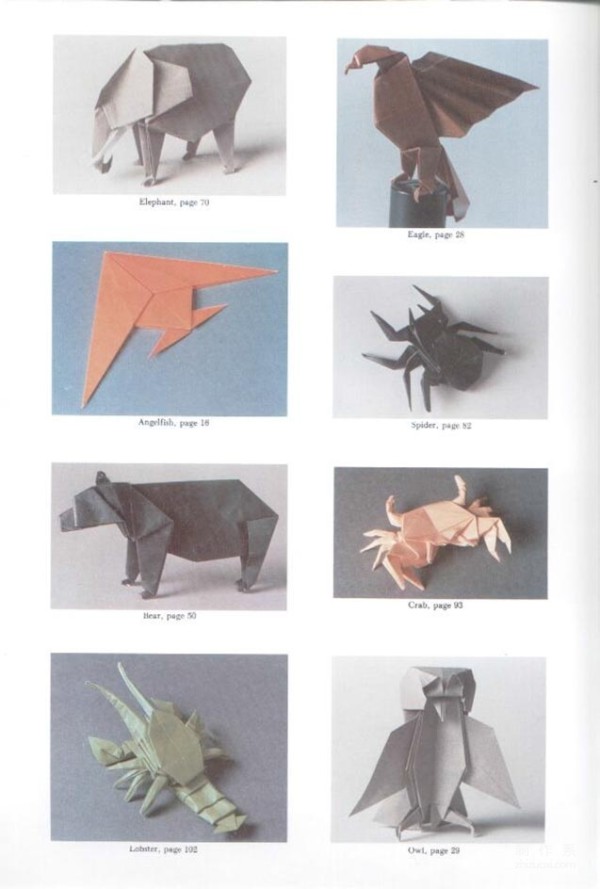 A John Montroll dinosaur animal origami model