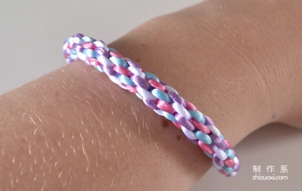 Color rope hand-woven fresh and beautiful bracelet tutorial