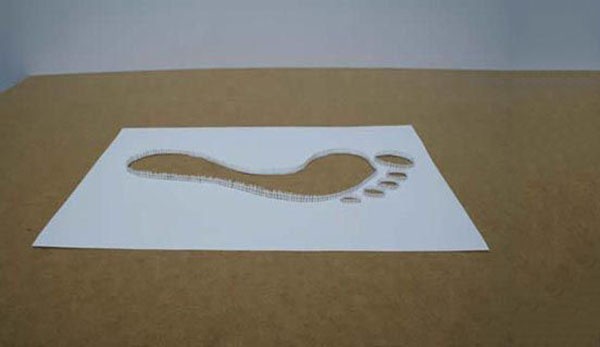 Creative handmade DIY walking footprints on paper