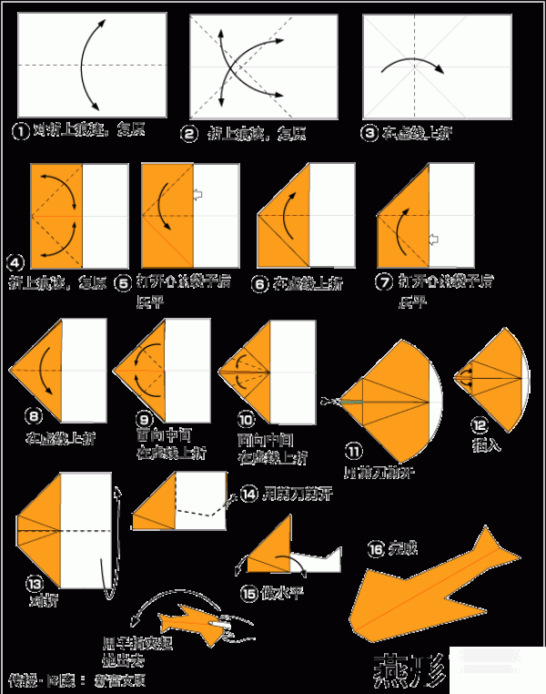 How to origami paper airplane swallow-shaped airplane