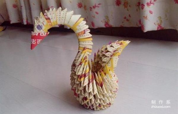 Origami swan, tutorial on how to make origami cute swan from waste advertising paper