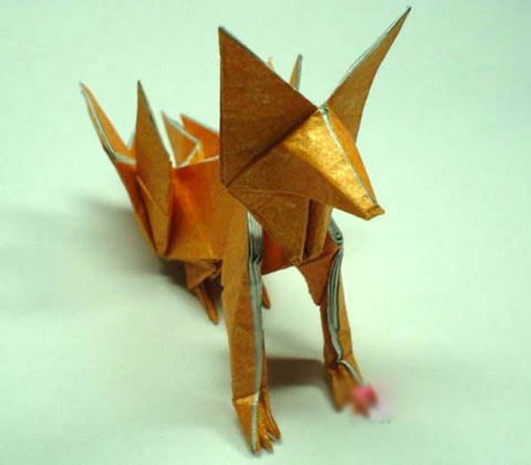 Paper art DIY handmade cute nine-tailed fox origami