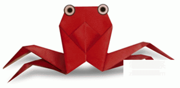 Origami method of small crab