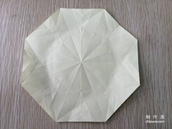 3D eight-petal flower origami Detailed pictures of the steps to make three-dimensional eight-petal flower origami