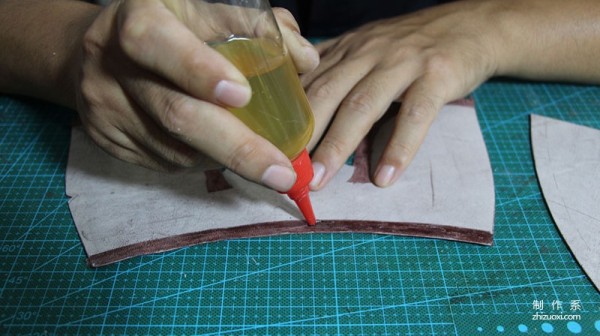 The making process of a pair of handmade work boots