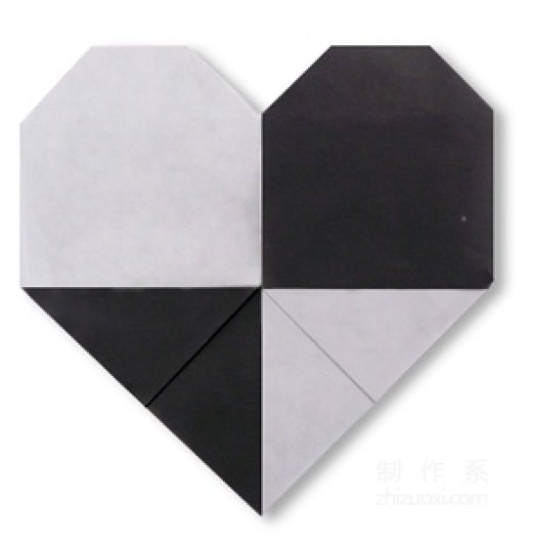 Heart black and white heart two color heart heart shape origami method