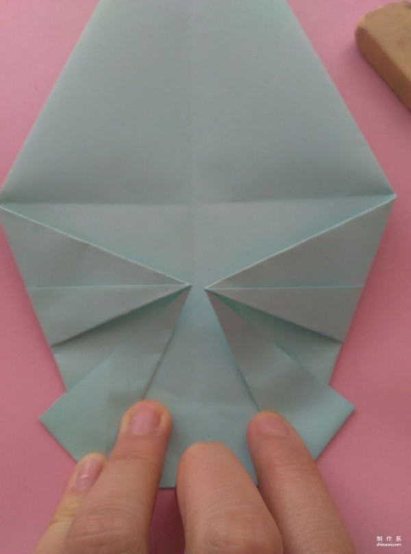 Simple DIY origami method for cute hippopotamus