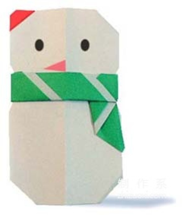 How to make origami Christmas snowman scarf