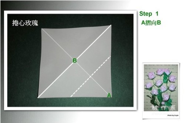 Illustrated tutorial on the origami method of curling roses