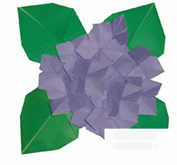 Childrens origami simple hydrangea origami method