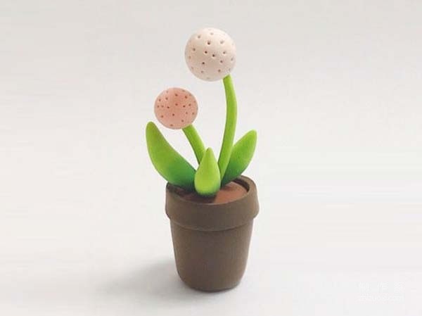 Very realistic plasticine handmade DIY succulent small potted soft clay handmade method