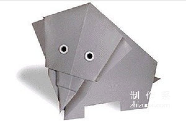 Cute origami elephant picture tutorial for children