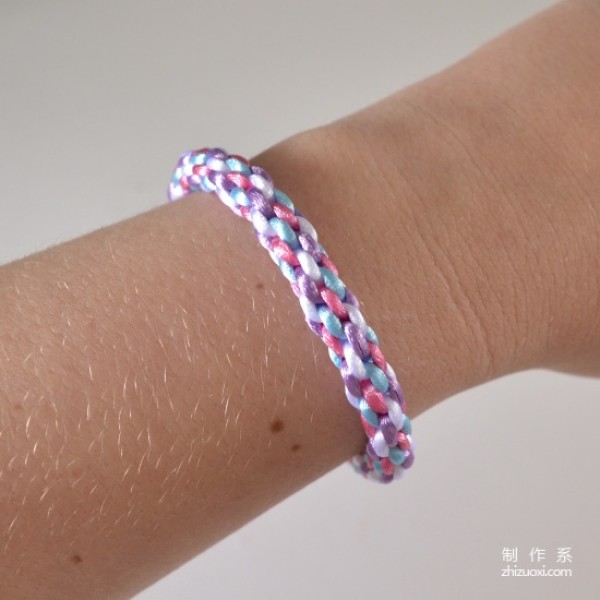 Color rope hand-woven fresh and beautiful bracelet tutorial