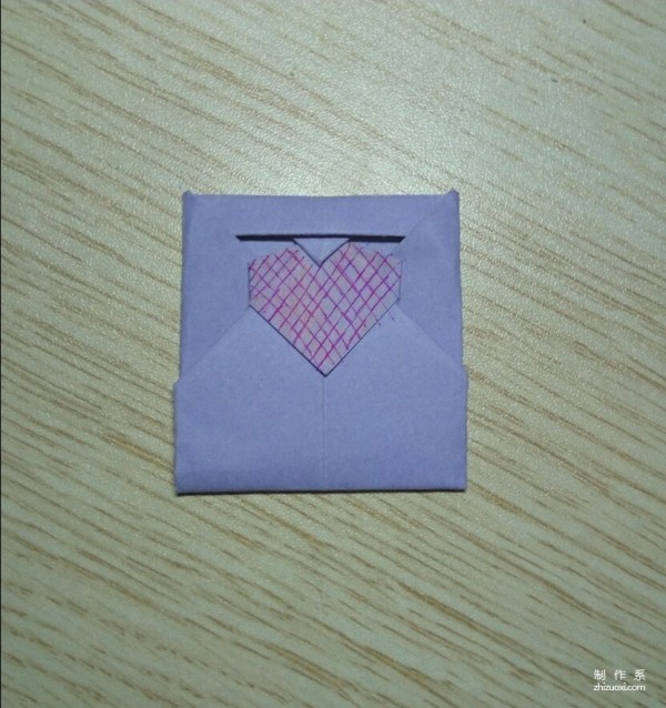 Illustration of handmade steps for fancy letter paper envelopes with hearts