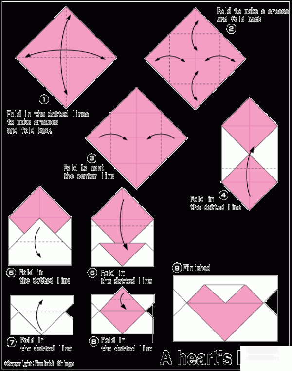 How to make origami heart-shaped envelopes