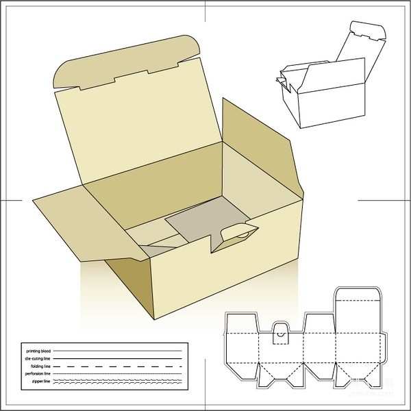 Teach you how to make origami box packaging box fold line design drawing