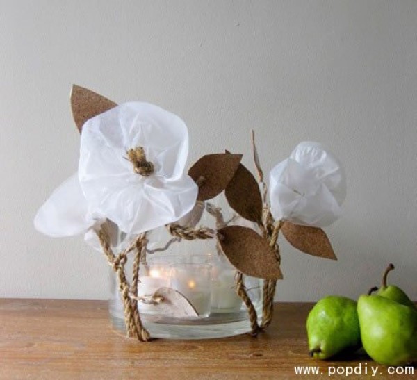 Handmade DIY creative paper art winter plum candle holder