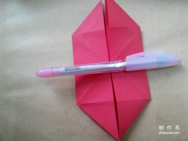 Illustration of DIY origami method of beautiful windmill rose flower