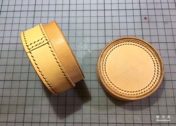 Tutorial on barrel-shaped leather goods and double-layer seaming