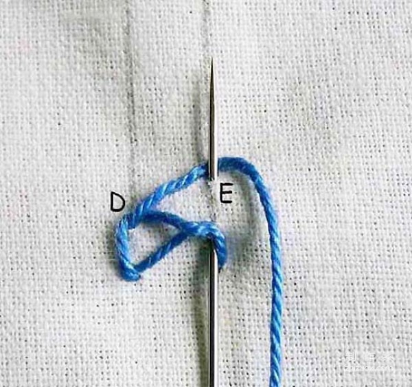 Illustrated tutorial on double chain embroidery stitches