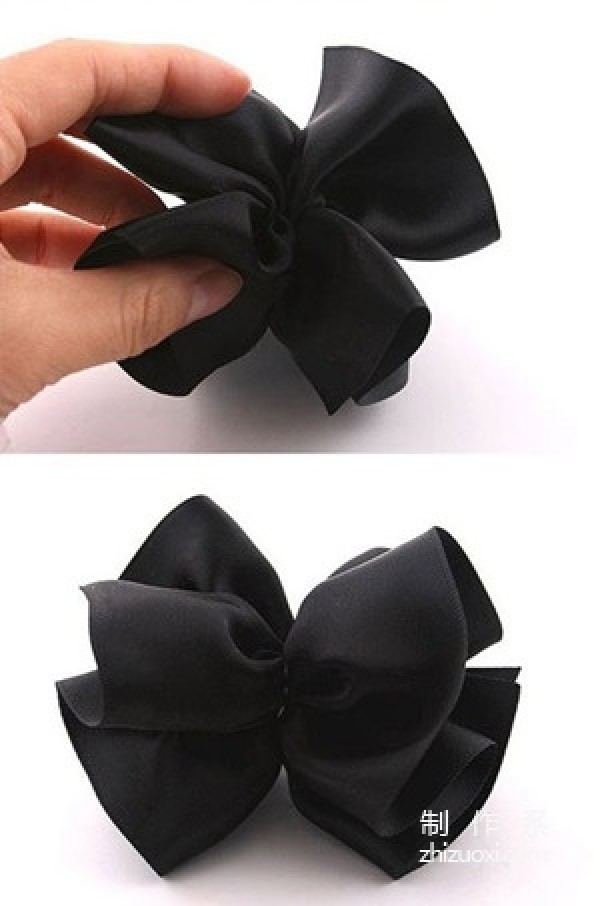 Handmade fabric making tutorial: How to make a bow-knot hair tie by hand, a beautiful bow-like headband head flower