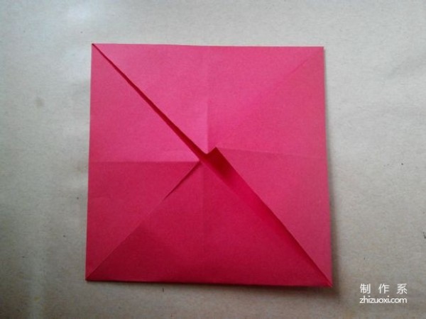 Illustration of DIY origami method of beautiful windmill rose flower