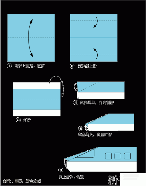 DIY simple origami Shinkansen locomotive origami method