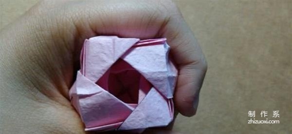 How to fold Hirundine paper rose, H.r rose handmade origami illustrated tutorial