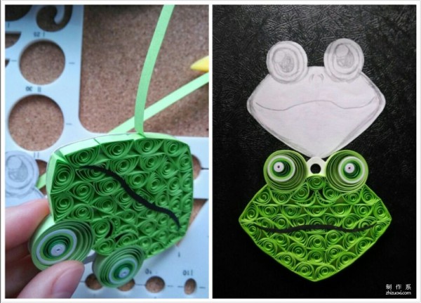 Paper rolling tutorial, DIY method of making cute semicircular little frogs’ handmade paper rolling