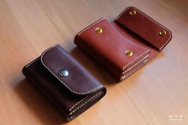 Mbox textured soft vegetable tanned single/double buckle multi-functional organ card bag production