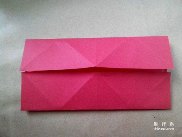 Illustration of DIY origami method of beautiful windmill rose flower